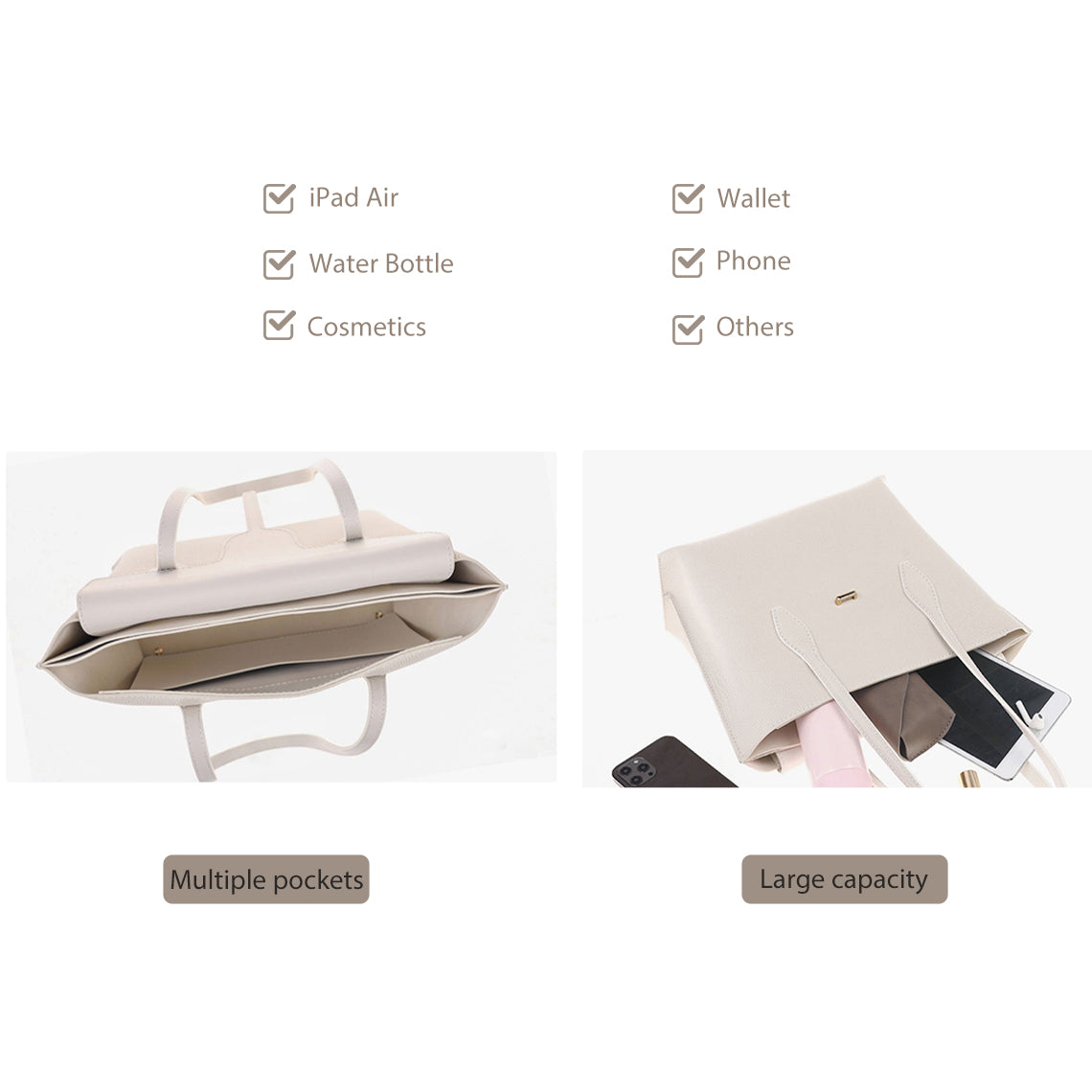 Wirkin® Leather Women White Tote Bag DIY Kit