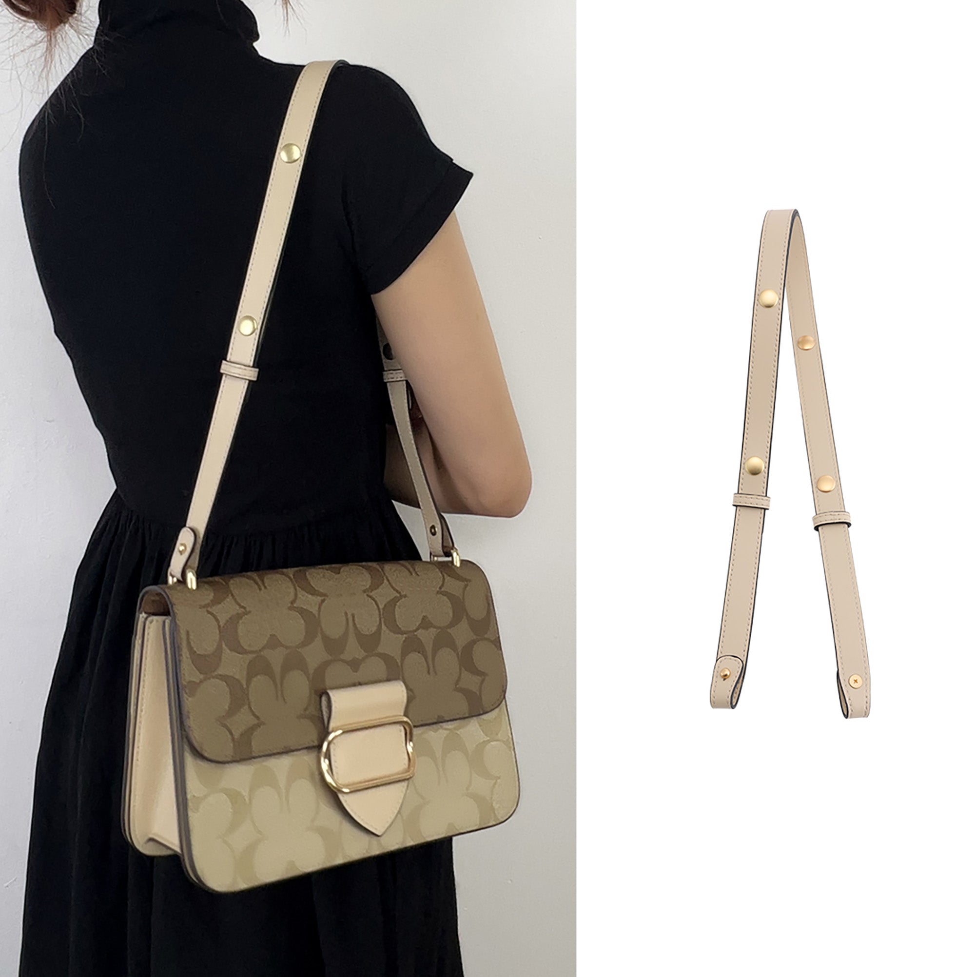 2 cm wide genuine leather bag shoulder strap, adjustable crossbody strap accessory for Morgan Shoulder Bag