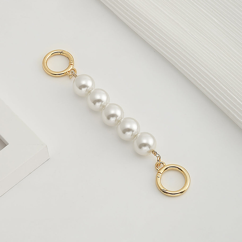 Underarm bag strap extension accessory, pearl extension chain, metal chain strap modification for bags.