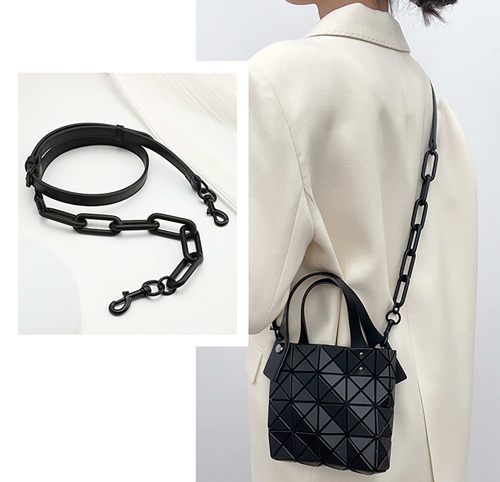 Crossbody shoulder strap for CRYSTAL GLOSS bag, acrylic material bag replacement strap, adjustable length single shoulder bag strap accessory
