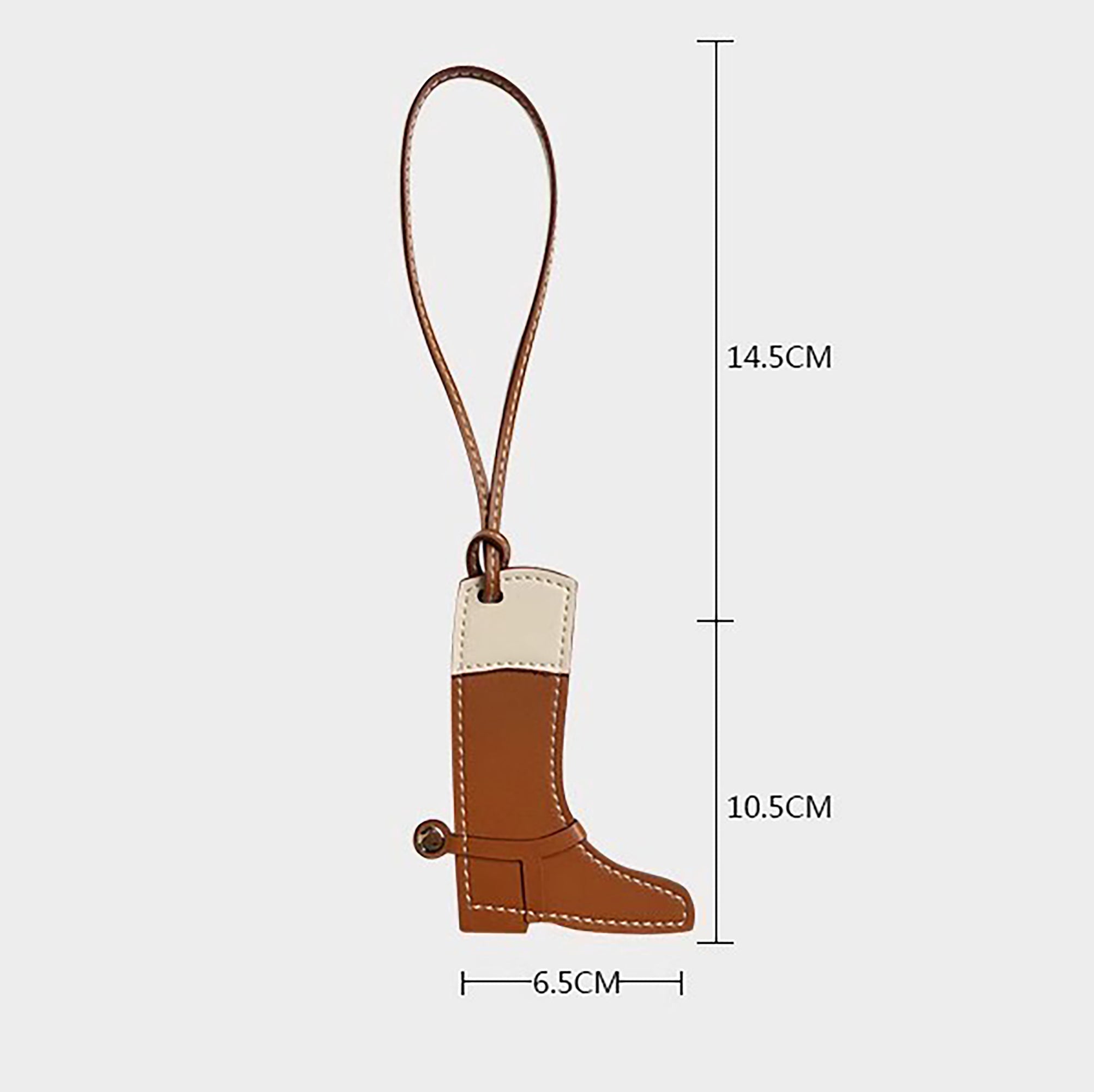 Artisanal Two-Tone Leather Bag Charm – Handmade Multi-Color Detachable Purse Accessory
