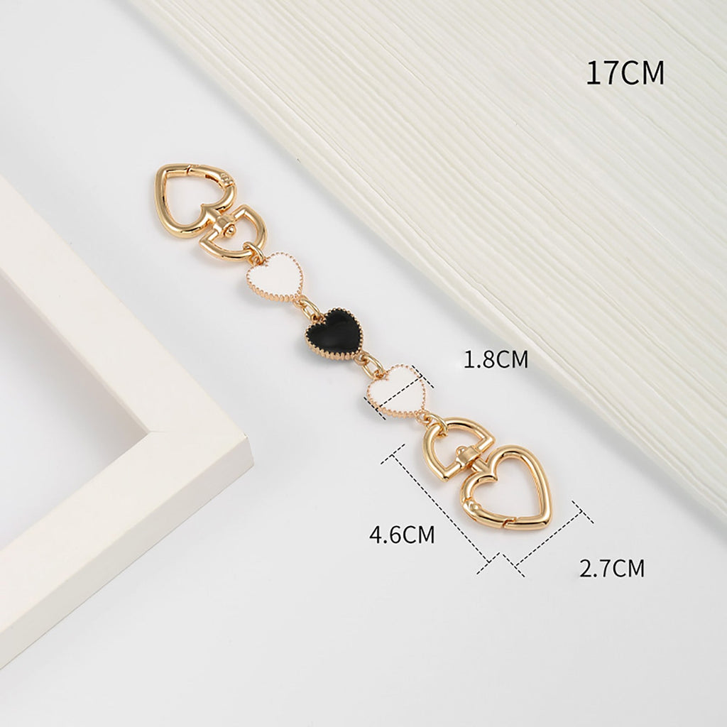 Stylish Metal Heart-Shaped Extender Chain & Metal Bag Strap for Women, Shoulder Strap for Handbag, Trendy & Versatile