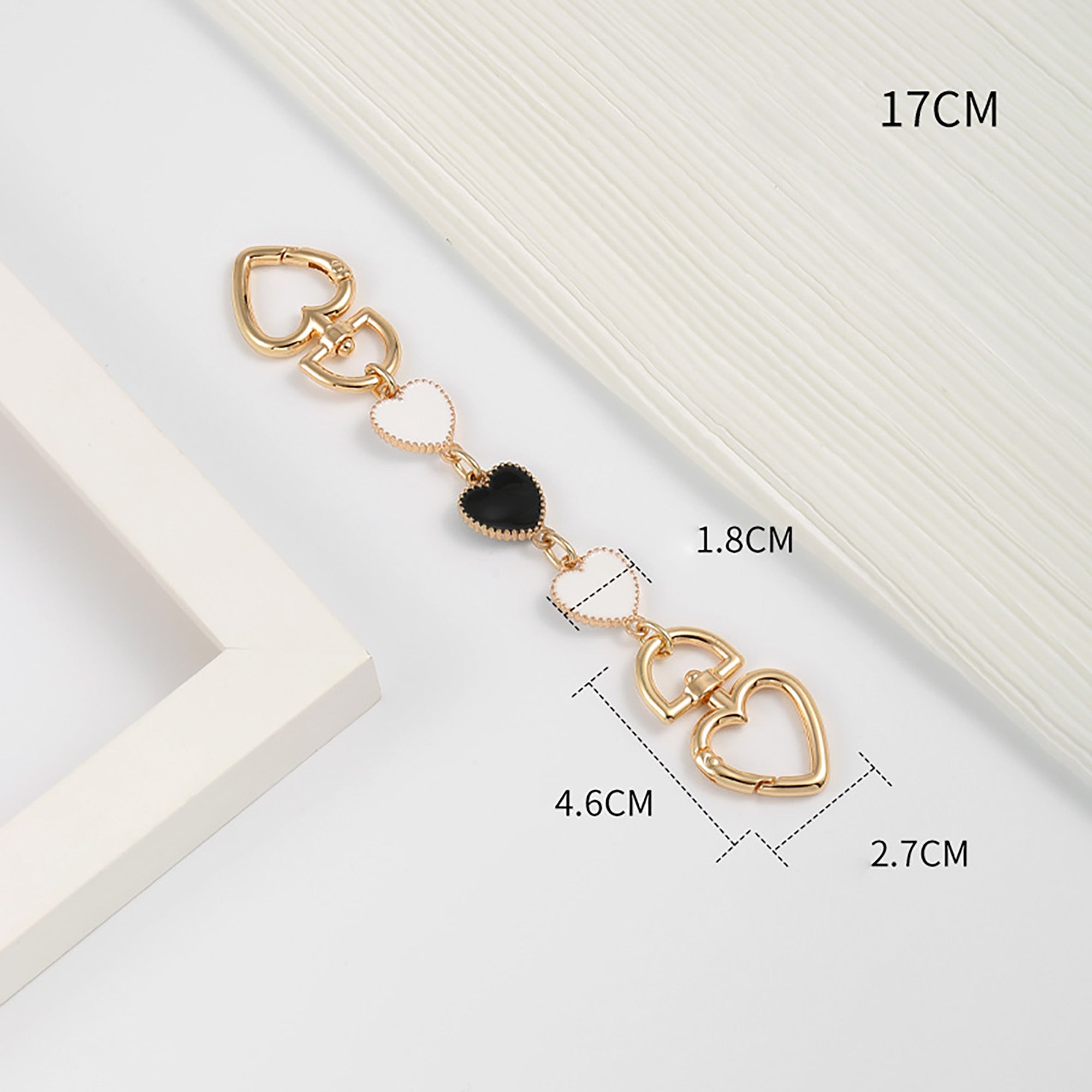 Stylish Metal Heart-Shaped Extender Chain & Metal Bag Strap for Women, Shoulder Strap for Handbag, Trendy & Versatile