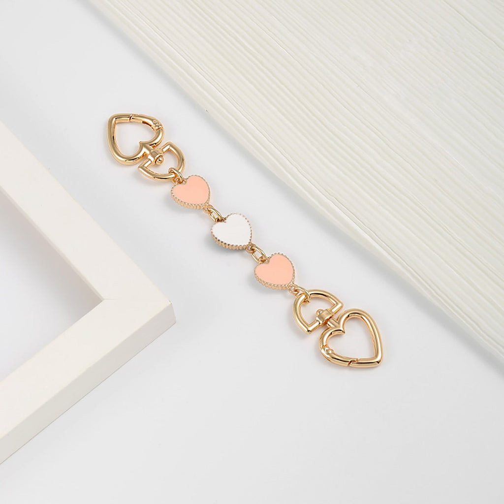 Stylish Metal Heart-Shaped Extender Chain & Metal Bag Strap for Women, Shoulder Strap for Handbag, Trendy & Versatile