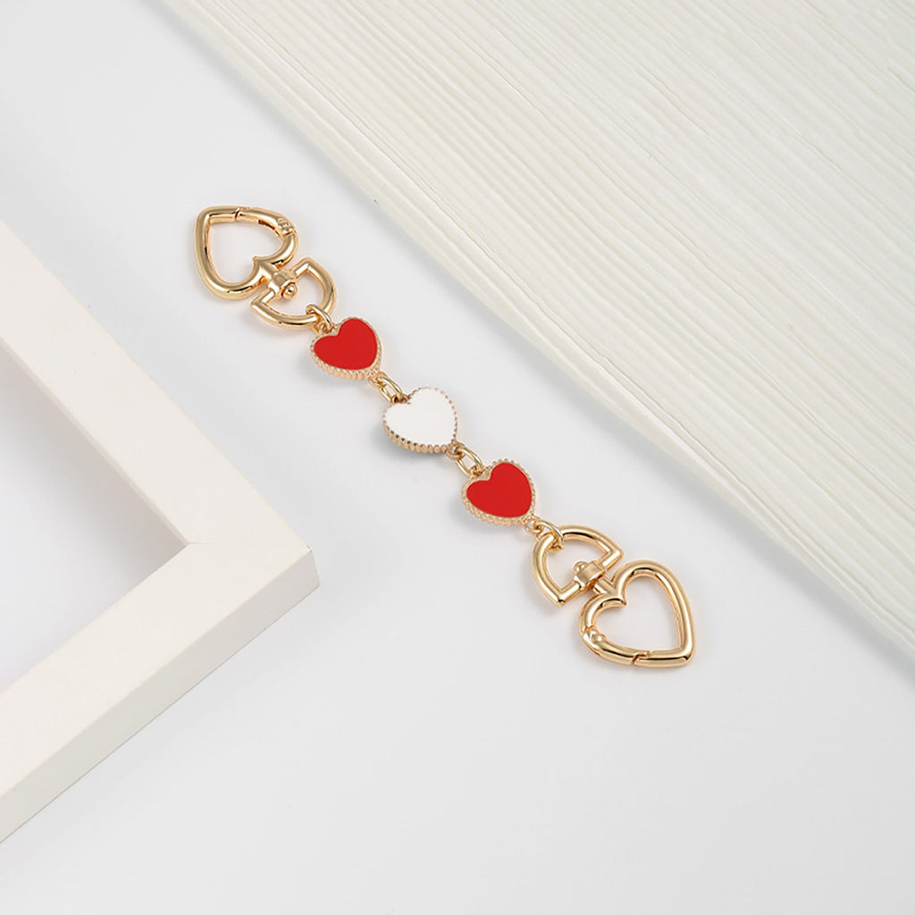 Stylish Metal Heart-Shaped Extender Chain & Metal Bag Strap for Women, Shoulder Strap for Handbag, Trendy & Versatile