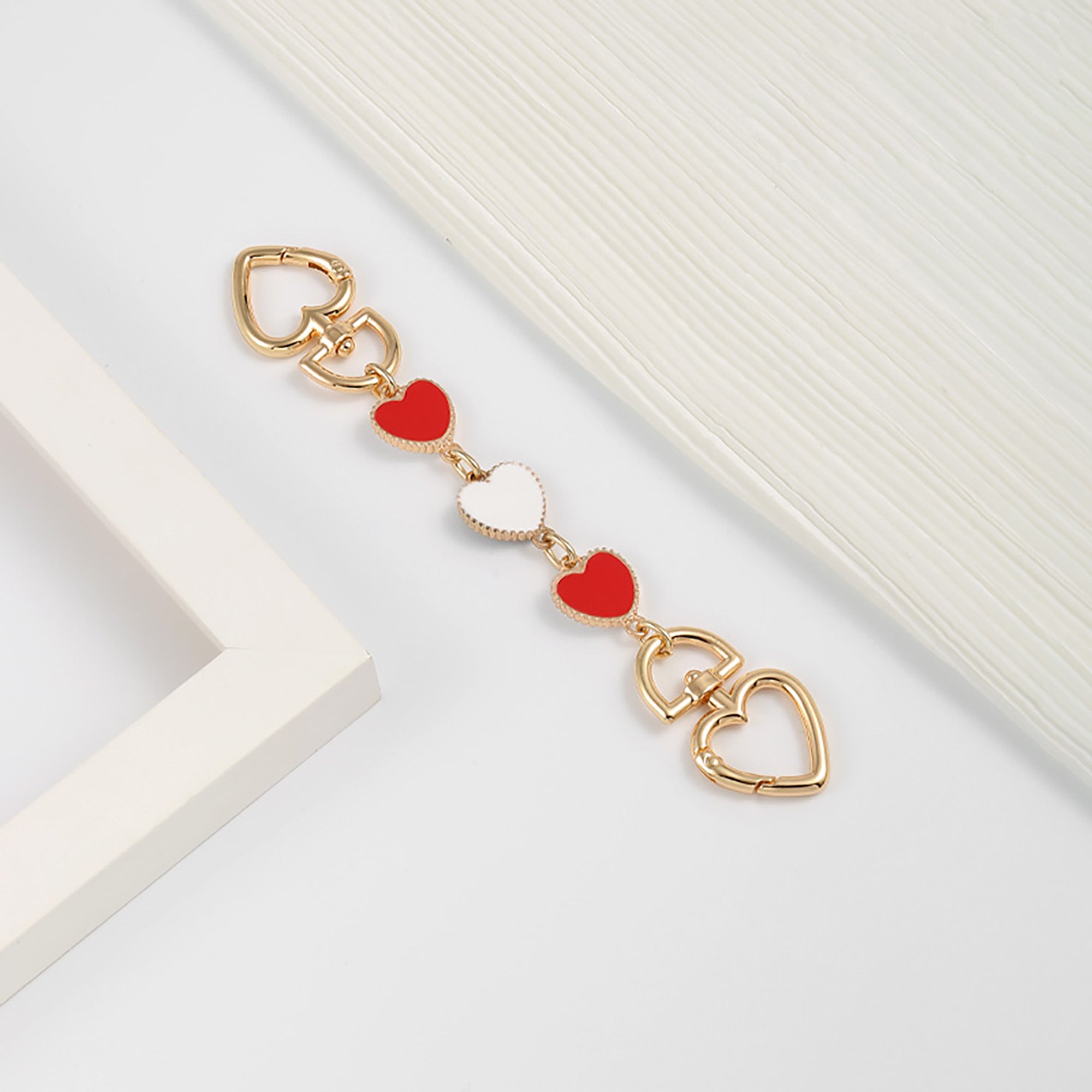 Stylish Metal Heart-Shaped Extender Chain & Metal Bag Strap for Women, Shoulder Strap for Handbag, Trendy & Versatile