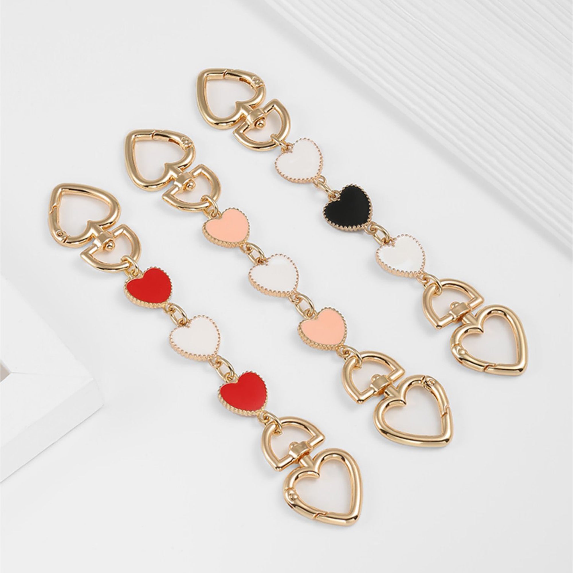 Stylish Metal Heart-Shaped Extender Chain & Metal Bag Strap for Women, Shoulder Strap for Handbag, Trendy & Versatile