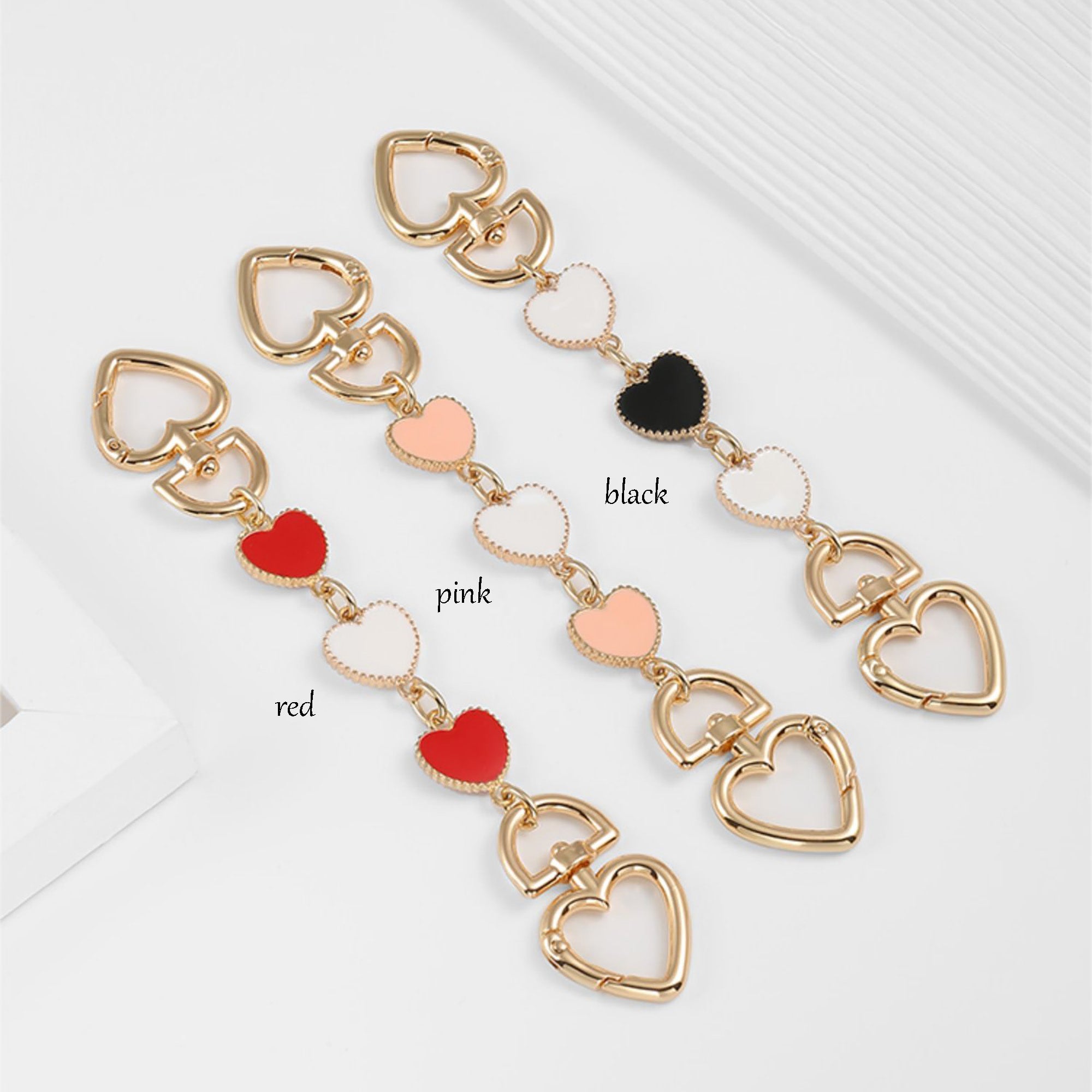 Stylish Metal Heart-Shaped Extender Chain & Metal Bag Strap for Women, Shoulder Strap for Handbag, Trendy & Versatile