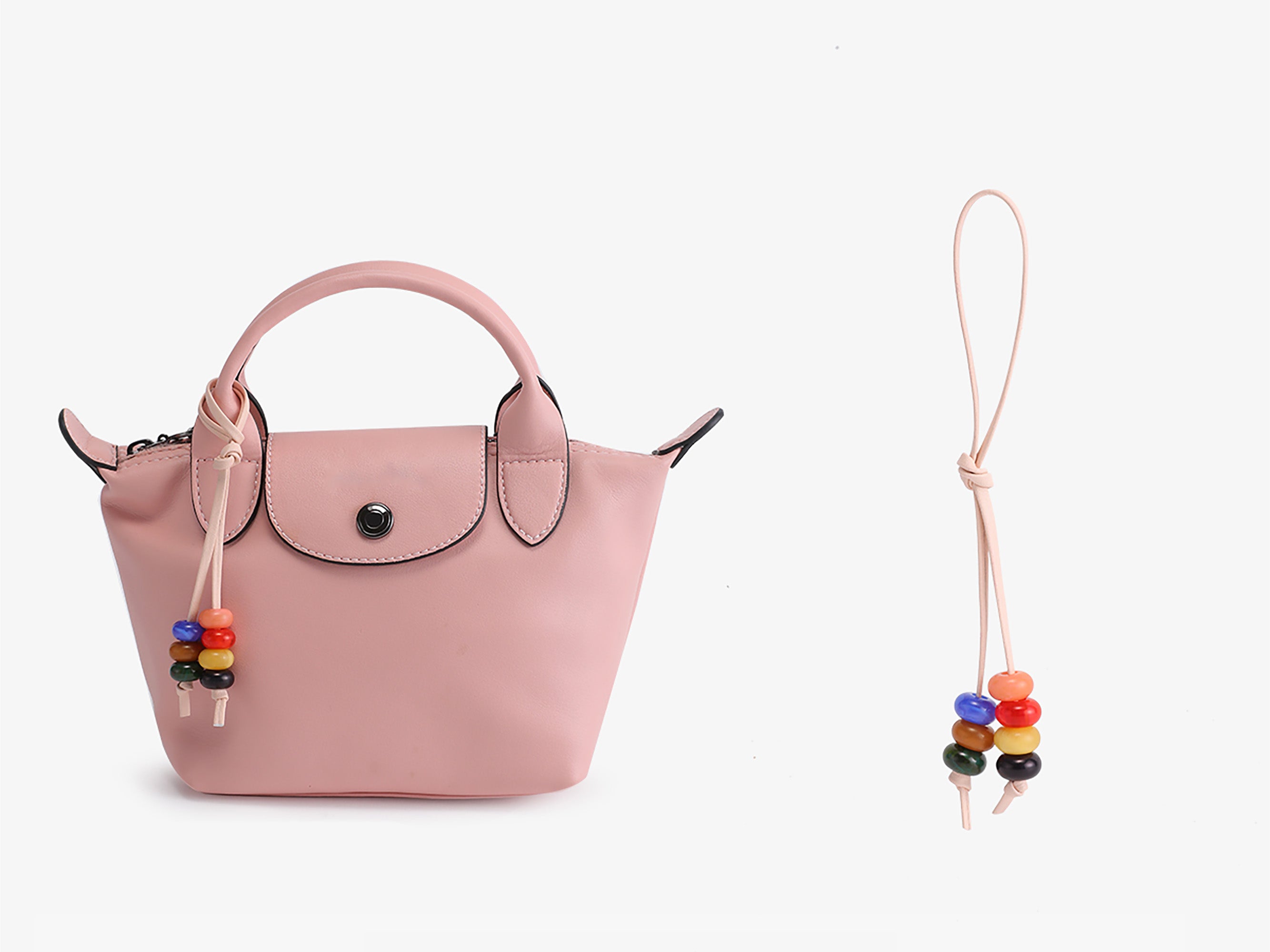 Designer Beaded Bag Charms - Handcrafted Acrylic & Pearl Purse Accessories for Luxury Handbags