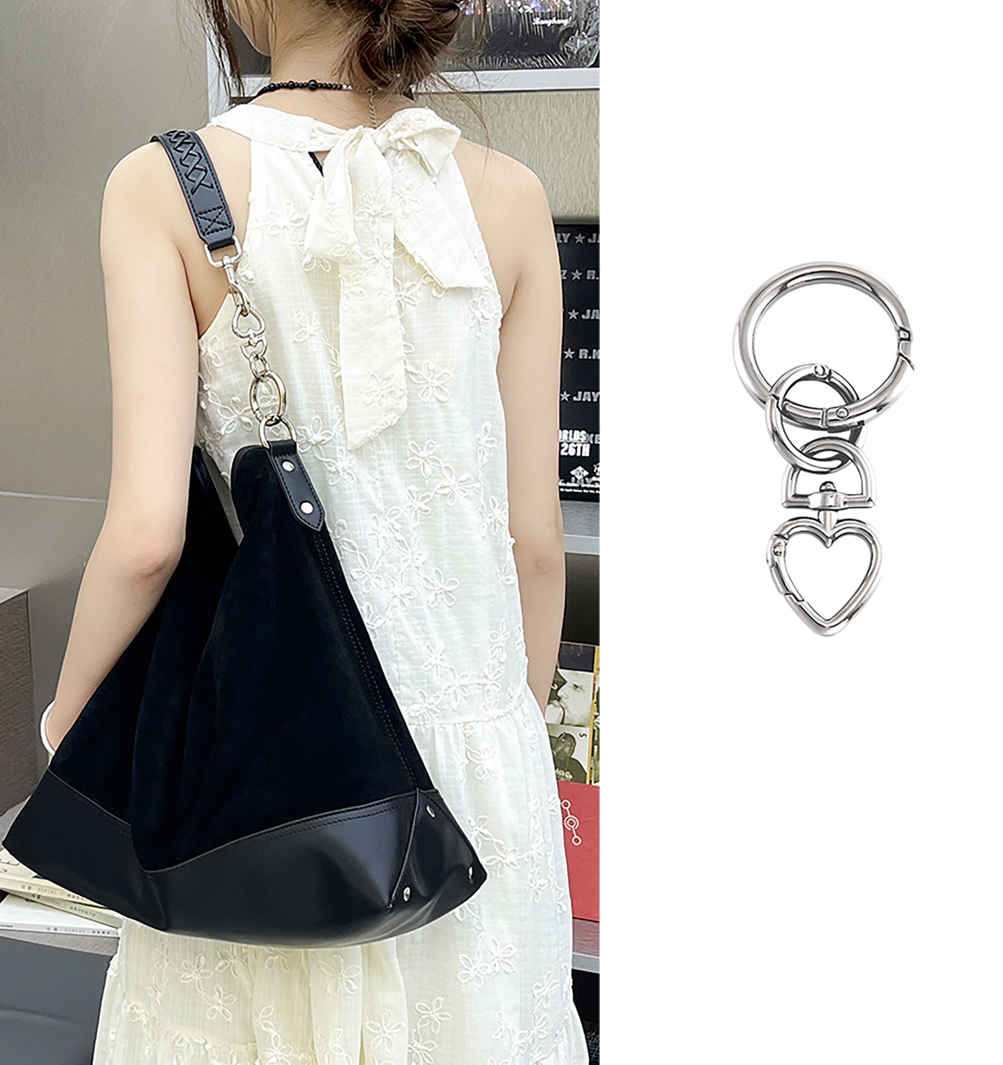 Shoulder strap extension chain for Hobo bags, Saturn tote bag extended strap modification accessory