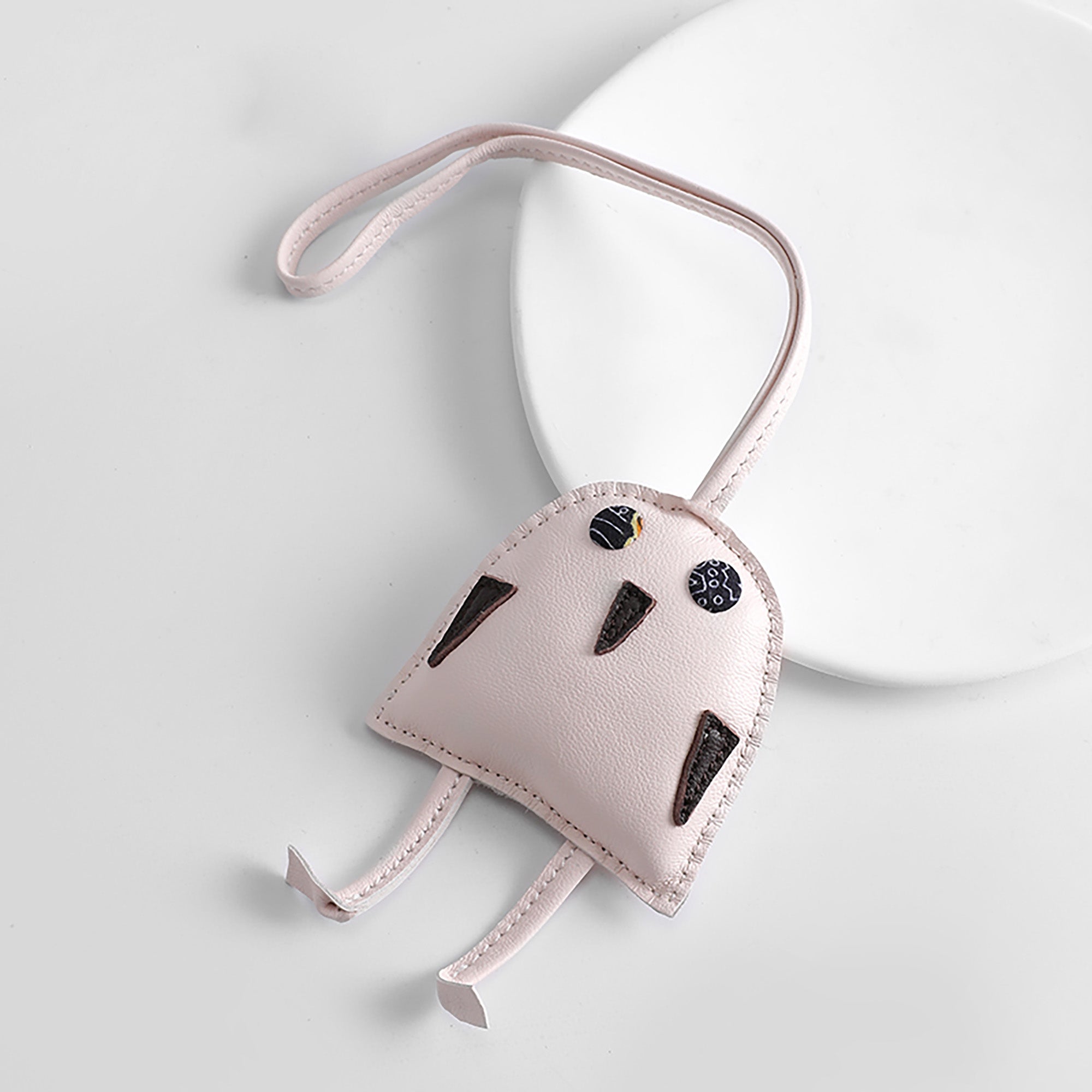 Owl Pendant, Bag Charm, Car Decoration, Light Luxury Cute Plush Doll, Genuine Leather Accessory
