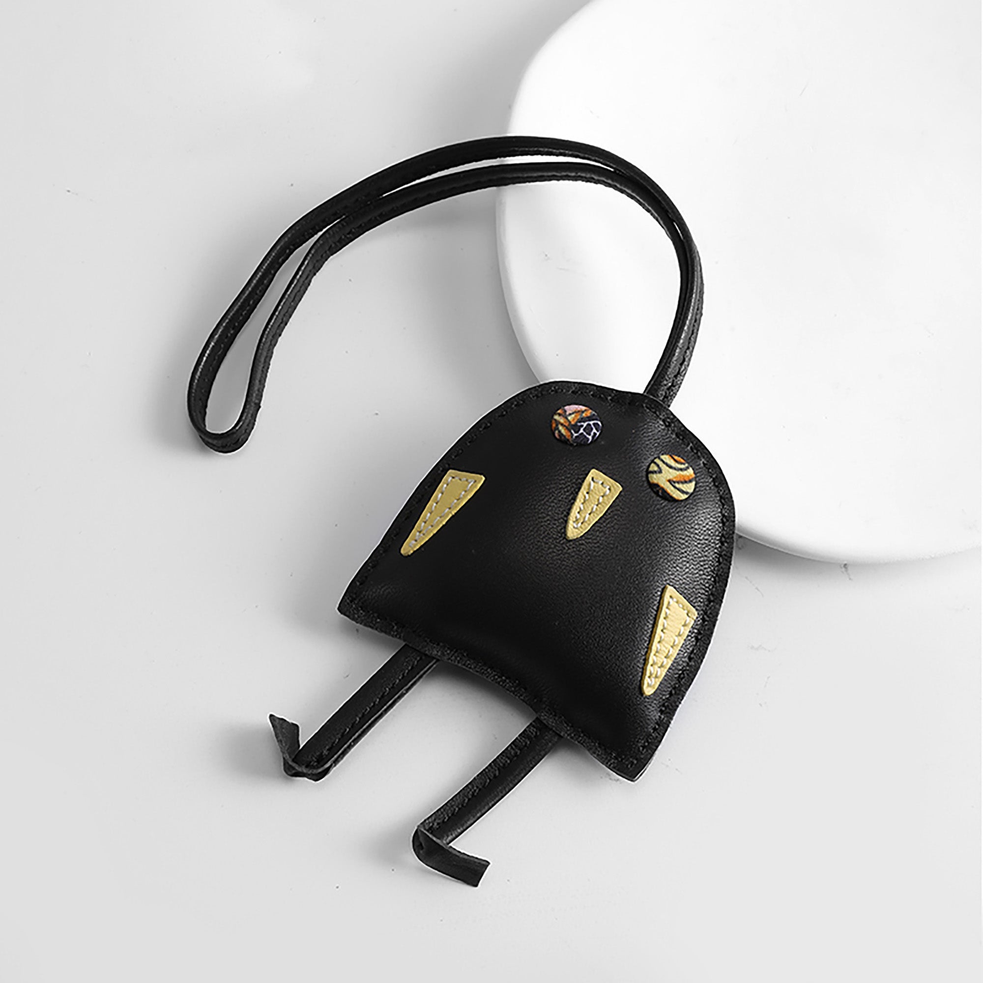 Owl Pendant, Bag Charm, Car Decoration, Light Luxury Cute Plush Doll, Genuine Leather Accessory