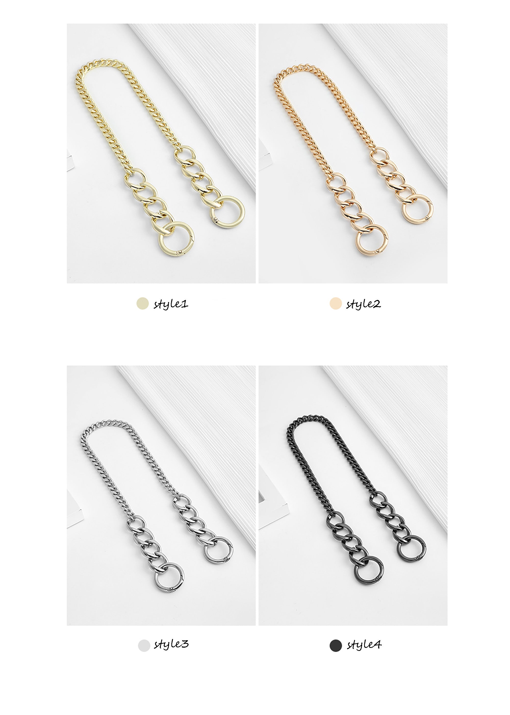 Underarm bag chain accessory, medium-small crossbody bag strap, wallet replacement bag chain