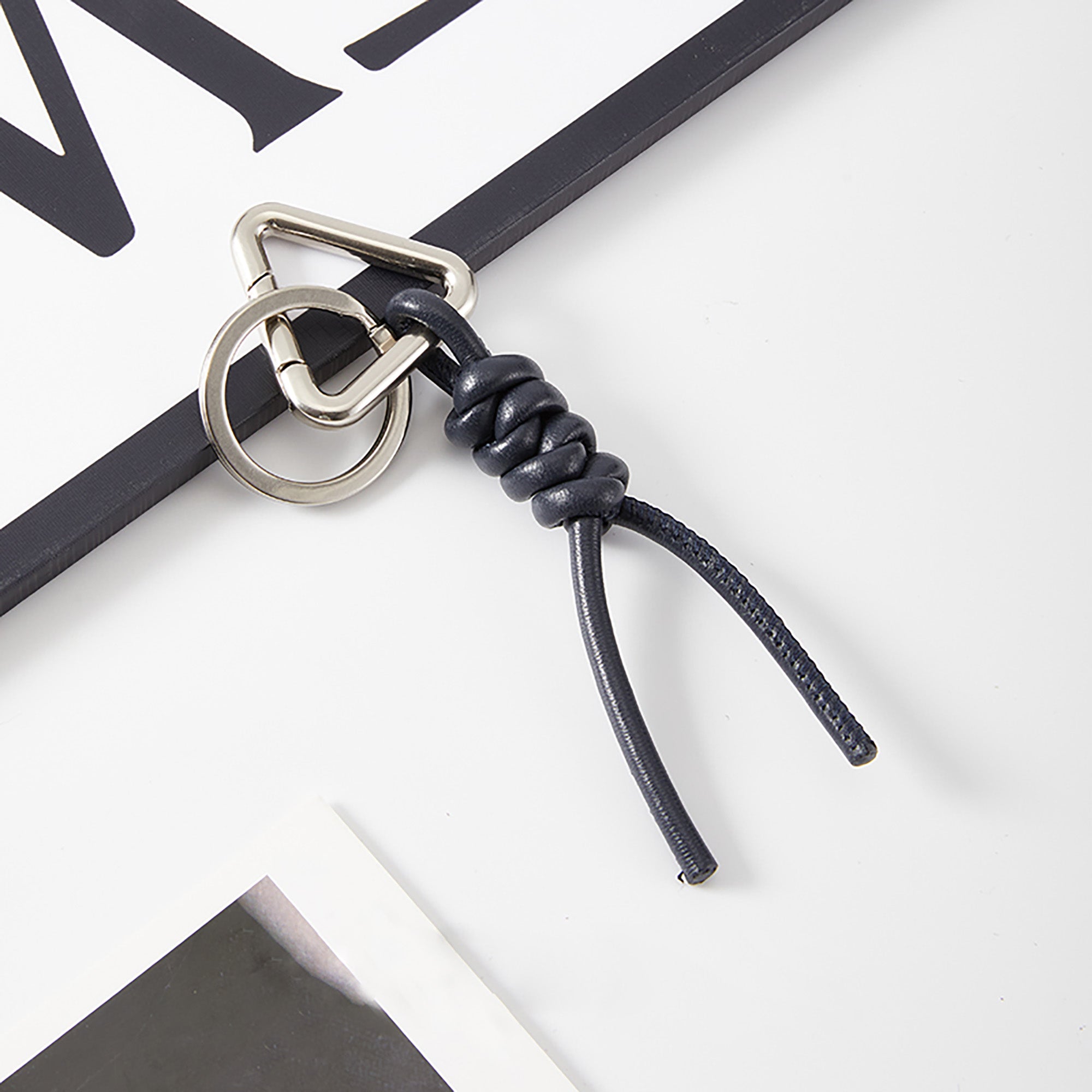 Handcrafted Lambskin BV Braided Rope Keychain – Stylish Bag Charm and Key Holder Accessory