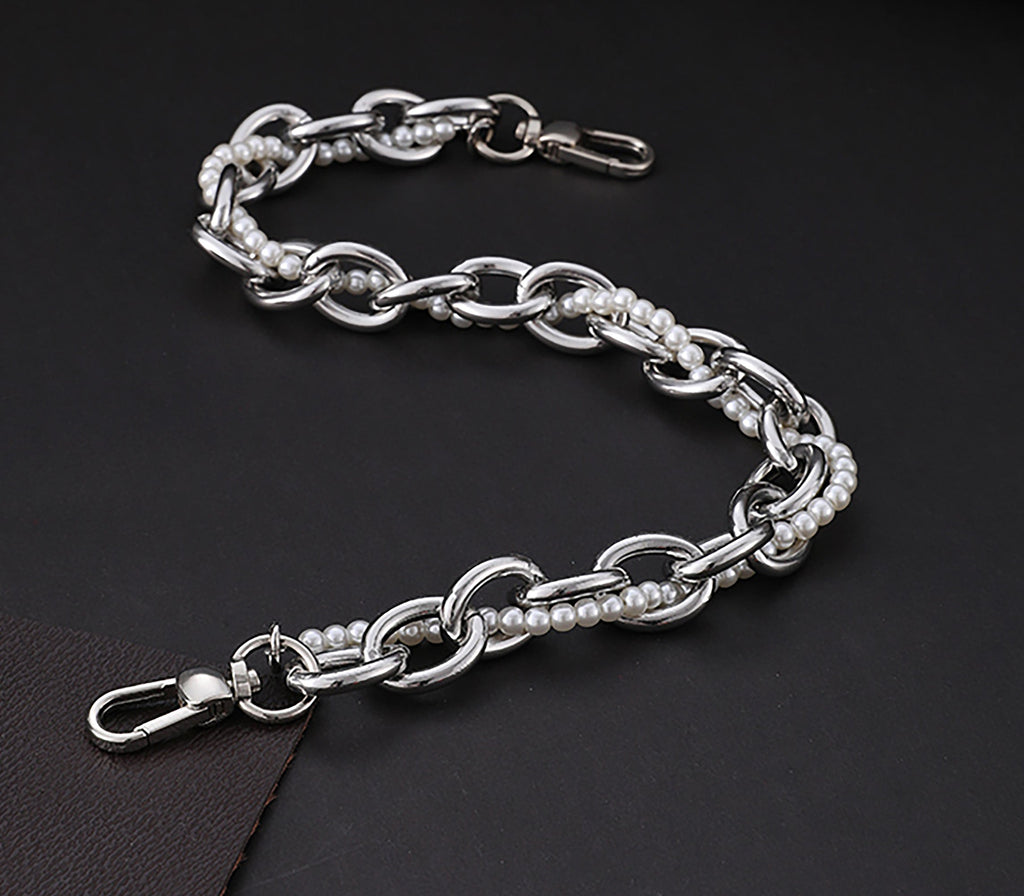 Underarm bag pearl handle decorative accessory chain metal bag strap shoulder strap
