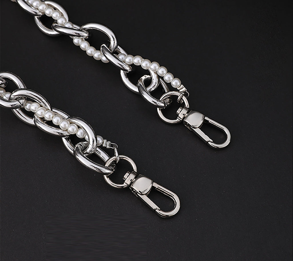 Underarm bag pearl handle decorative accessory chain metal bag strap shoulder strap