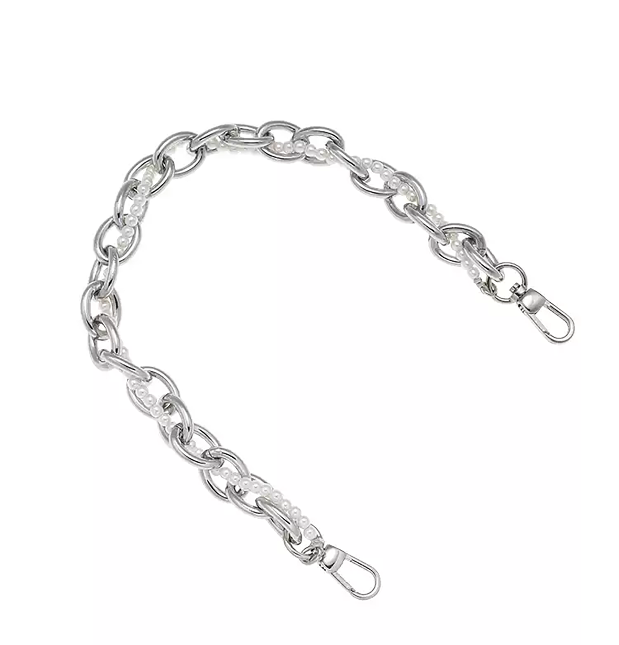 Underarm bag pearl handle decorative accessory chain metal bag strap shoulder strap