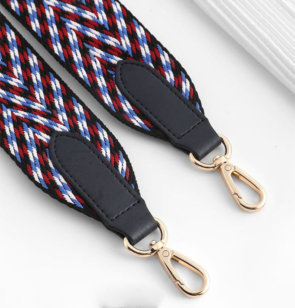 5cm Canvas woven shoulder strap for Kelly bag, purple striped design