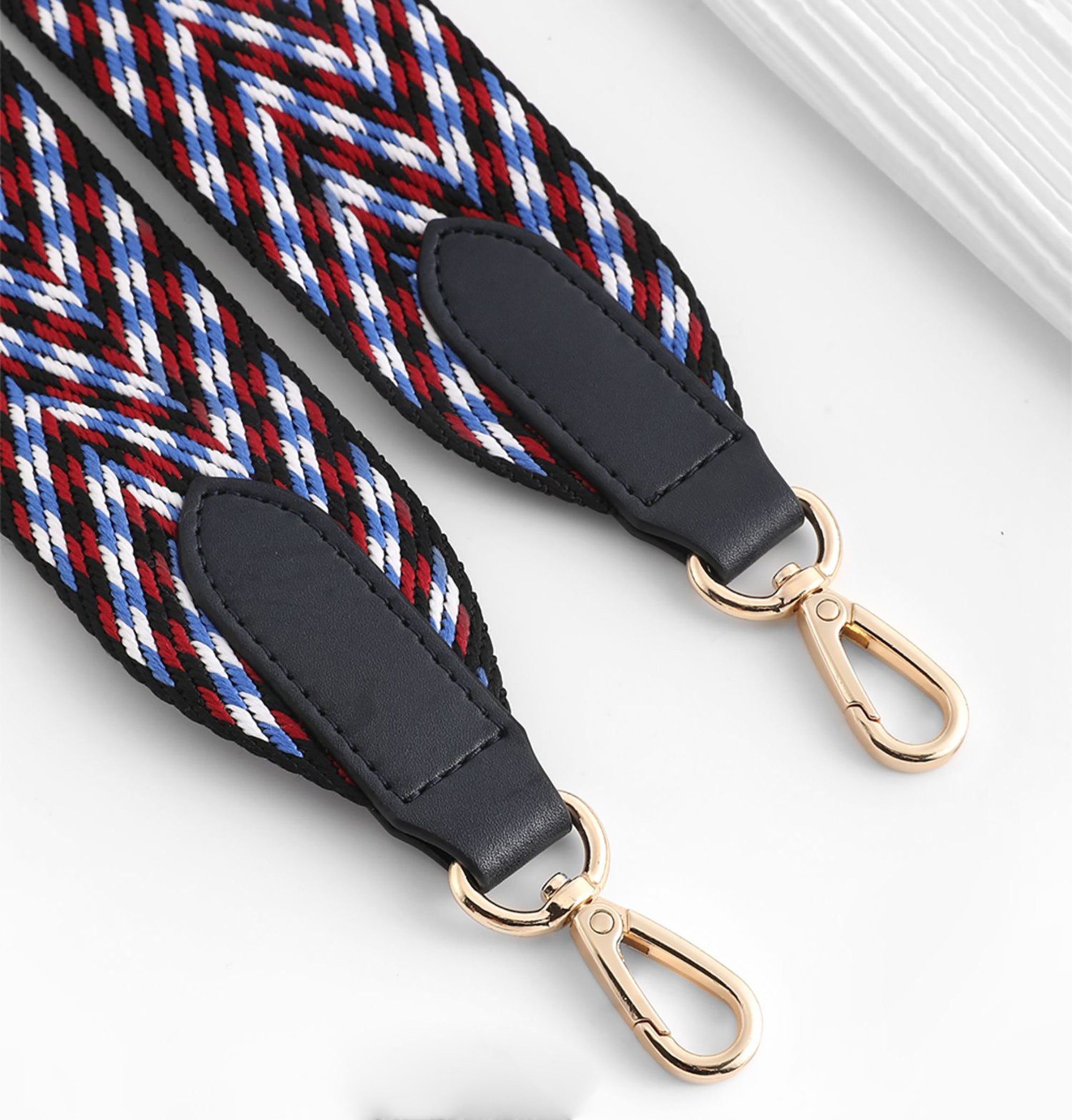 5cm Canvas woven shoulder strap for Kelly bag, purple striped design