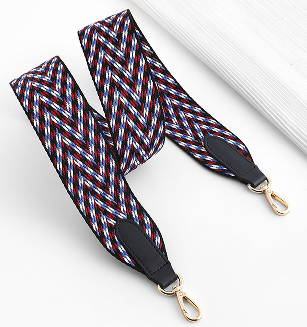 5cm Canvas woven shoulder strap for Kelly bag, purple striped design