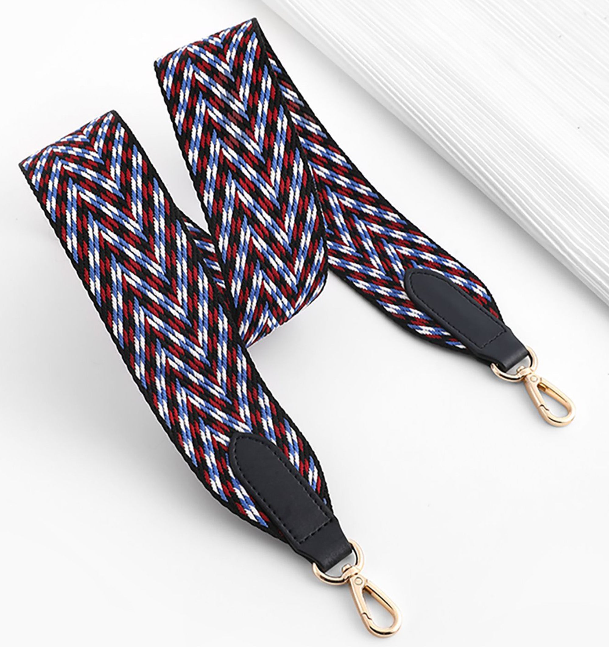 5cm Canvas woven shoulder strap for Kelly bag, purple striped design
