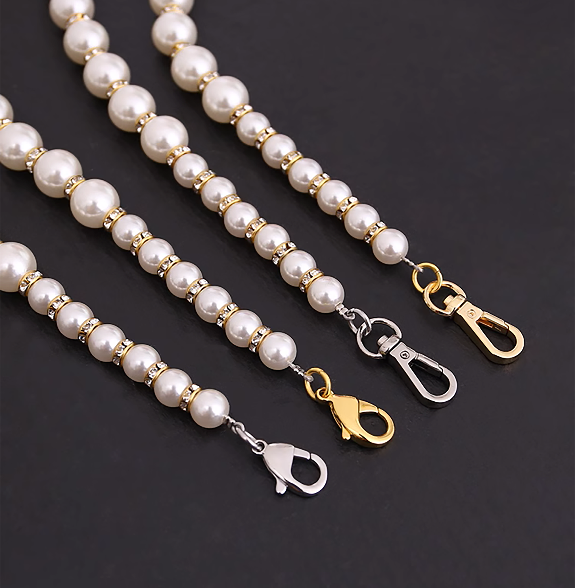 Bag pearl chain handle, mini chain DIY bag strap, short chain accessories