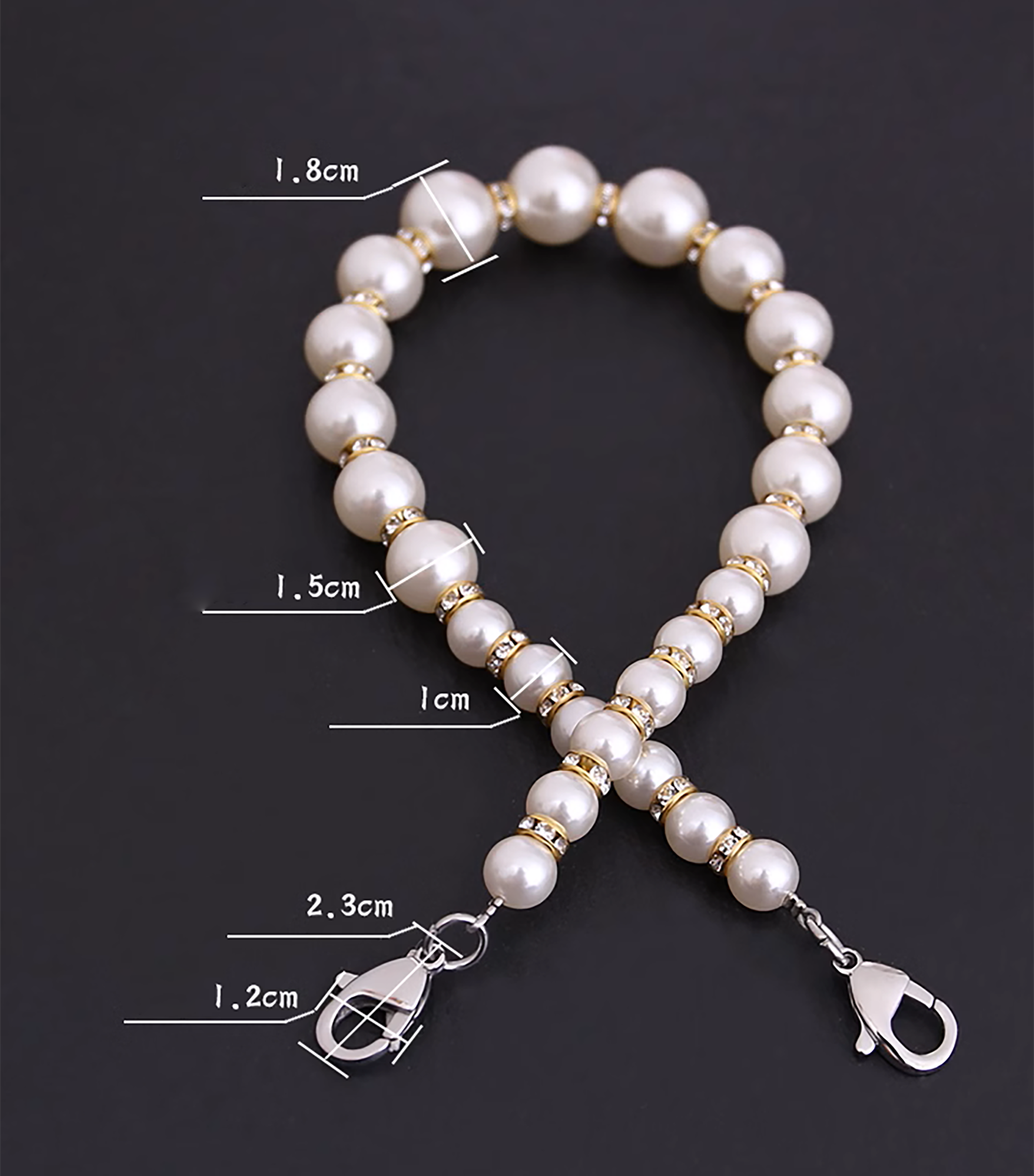Bag pearl chain handle, mini chain DIY bag strap, short chain accessories