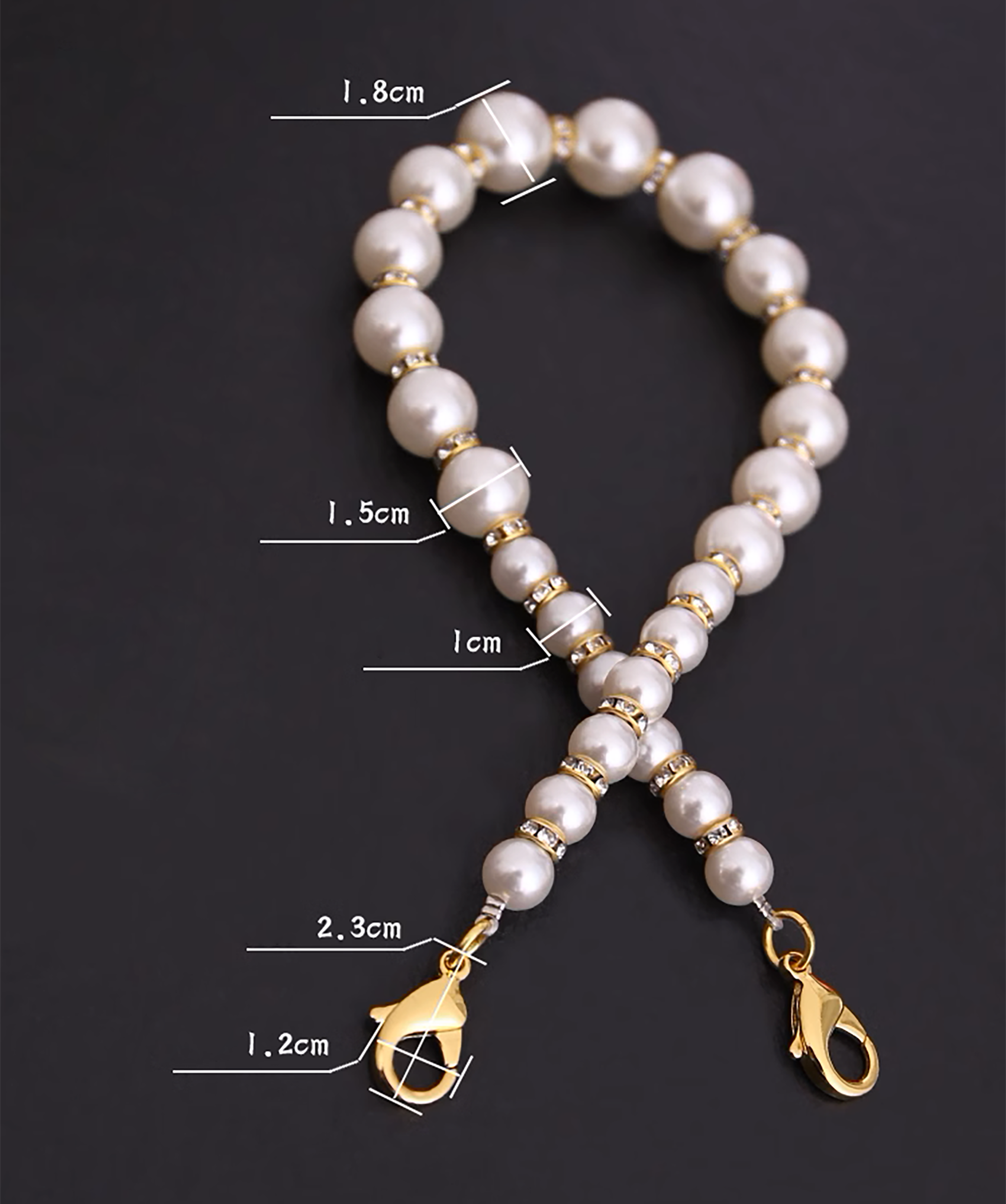 Bag pearl chain handle, mini chain DIY bag strap, short chain accessories