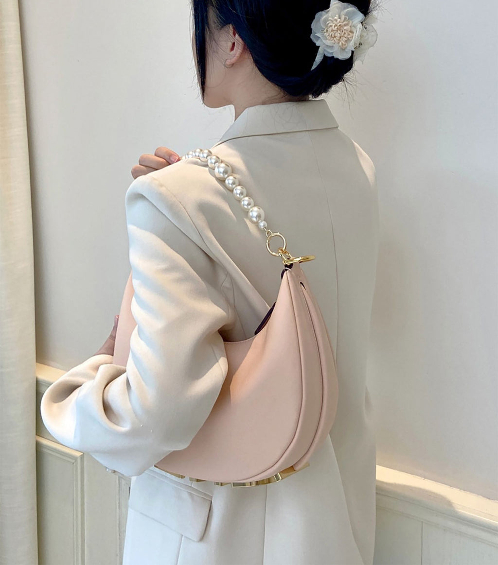 DIY oversized pearl bag chain accessories, handbag straps with short handle chains