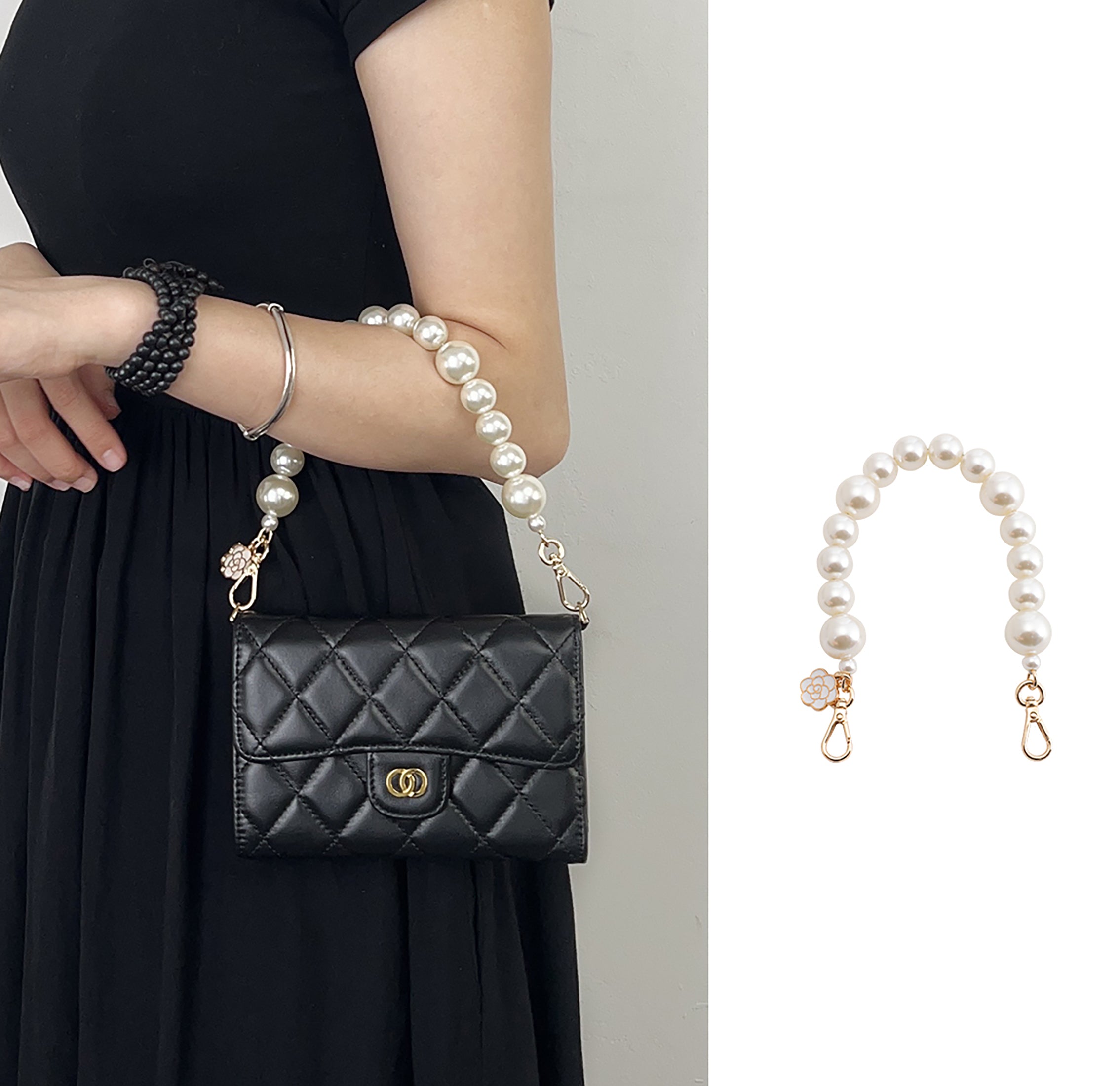 Card holder transformation chain bag wallet handbag pearl underarm short shoulder strap replacement accessory