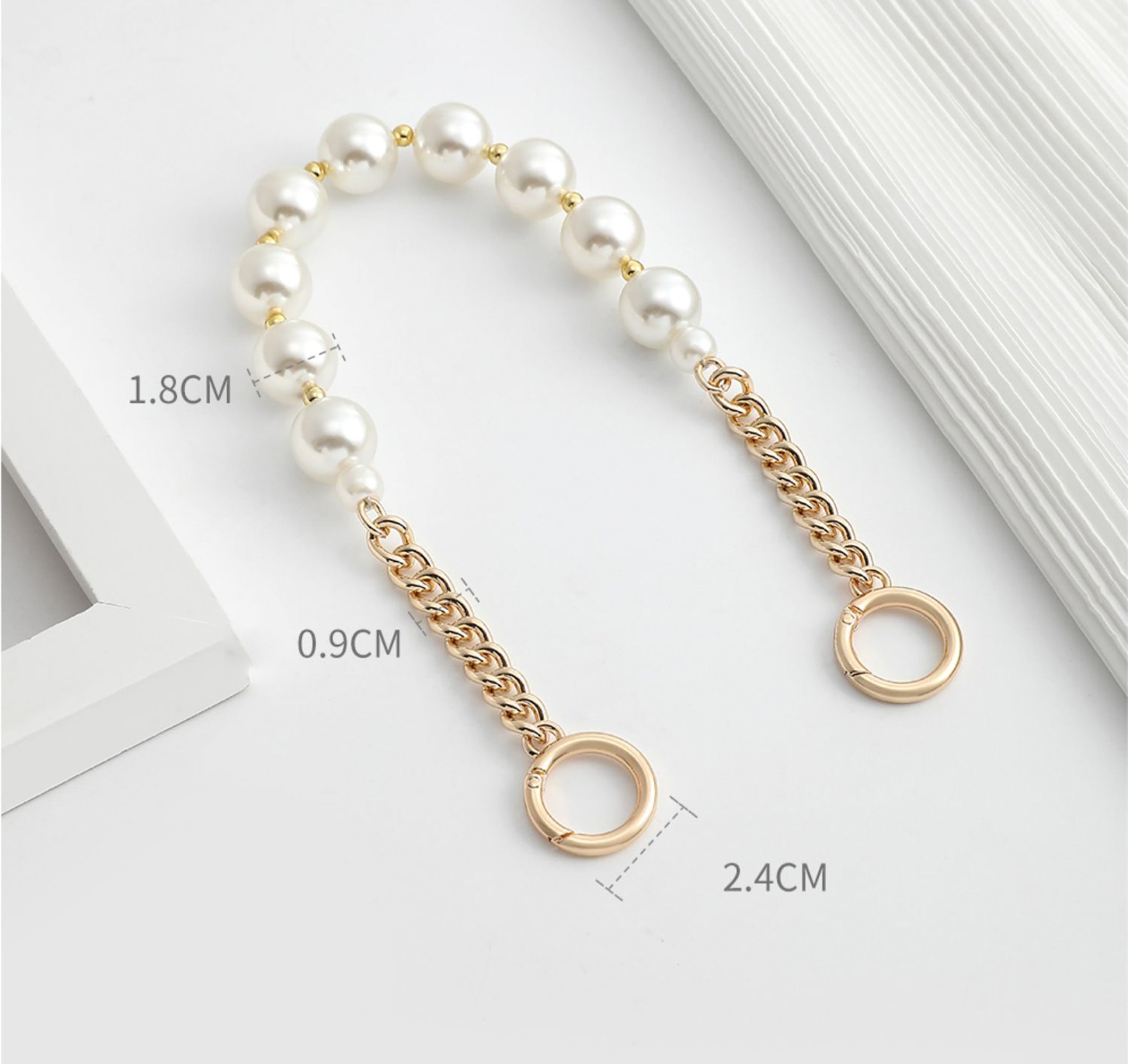 Versatile pearl metal chain handle, bag chain strap, replacement handle chain accessory for shoulder straps
