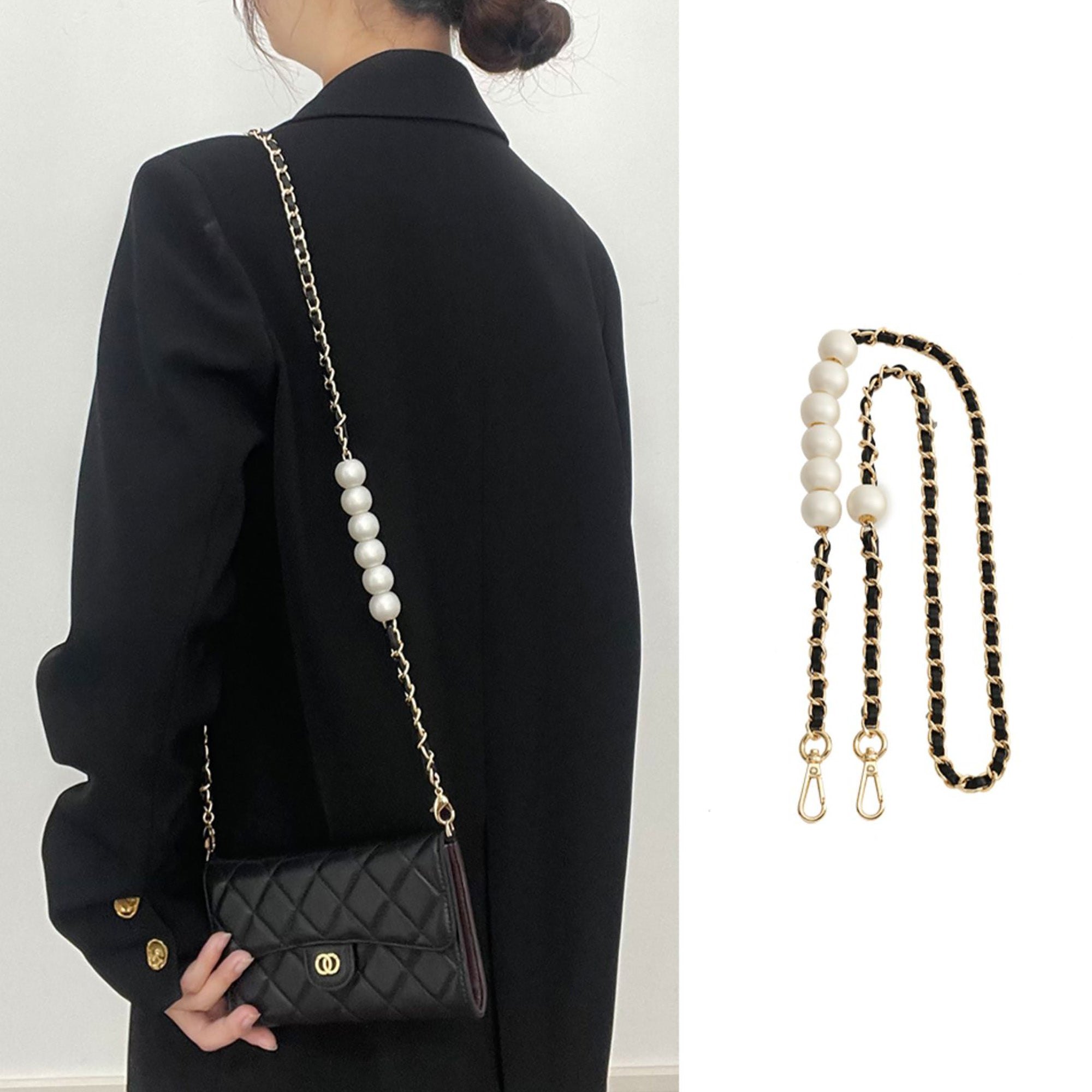 The Reorders series long wallet replacement leather shoulder strap, adjustable crossbody bag chain length, women's shoulder wallet strap