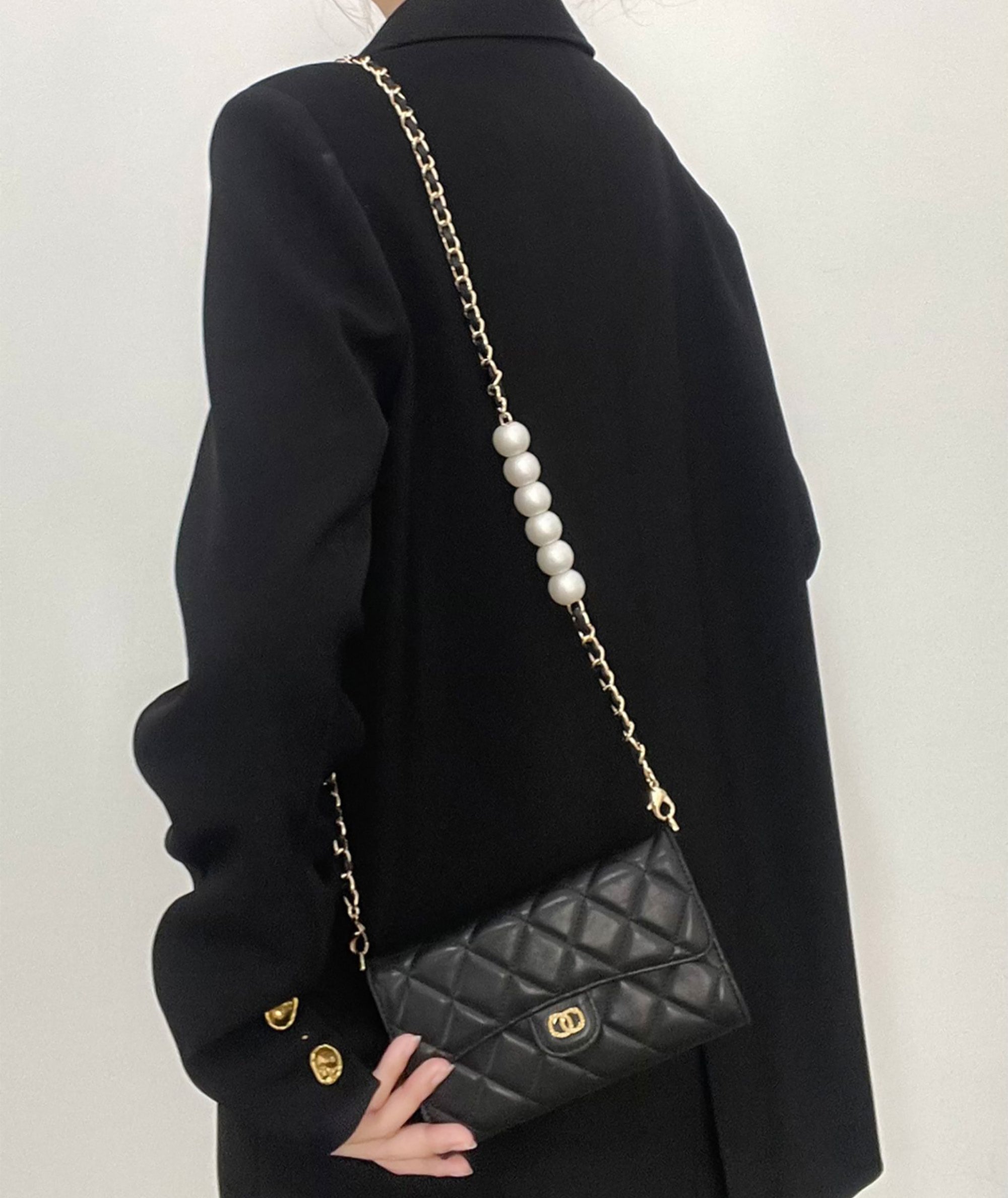 The Reorders series long wallet replacement leather shoulder strap, adjustable crossbody bag chain length, women's shoulder wallet strap